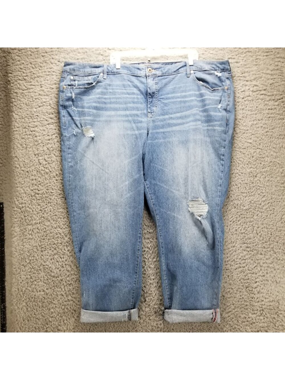 Torrid Jeans Womens Plus 30 Plus Extra Tall Blue Boyfriend Stretch Denim